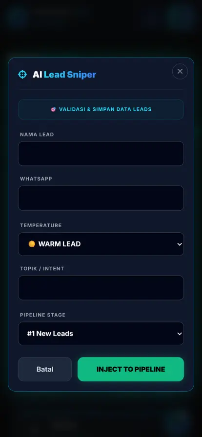 📝 FORM INPUT MANUAL AI LEAD SNIPER